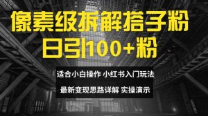 像素级拆解搭子粉，日引100+，小白看完可上手，最新变现思路详解-吾藏分享