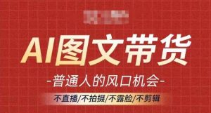 AI图文带货流量新趋势，普通人的风口机会，不直播/不拍摄/不露脸/不剪辑，轻松实现月入过万-吾藏分享