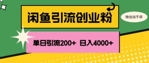 闲鱼单日引流200+创业粉，日稳定4000+-吾藏分享