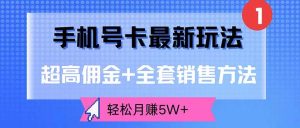 手机号卡最新玩法，超高佣金+全套销售方法，轻松月赚5W+-吾藏分享