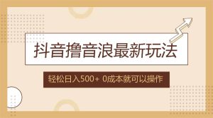 抖音撸音浪最新玩法，不需要露脸，小白轻松上手，0成本就可操作，日入500+-吾藏分享