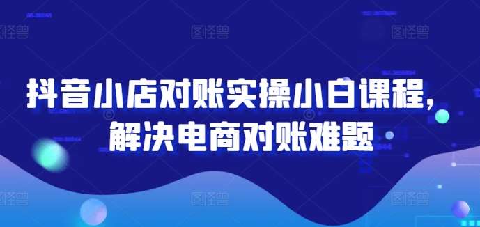 抖音小店对账实操小白课程，解决电商对账难题-吾藏分享