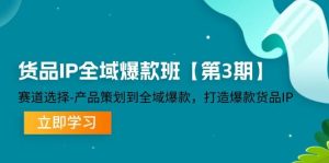 货品IP全域爆款班【第3期】赛道选择、产品策划到全域爆款，打造爆款货品IP-吾藏分享