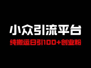 冷门引流平台，纯搬运日引100+高质量年轻创业粉！-吾藏分享