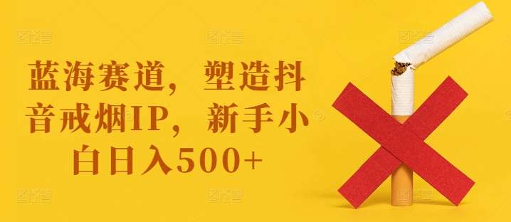 蓝海赛道，塑造抖音戒烟IP，新手小白日入500+【揭秘】-吾藏分享