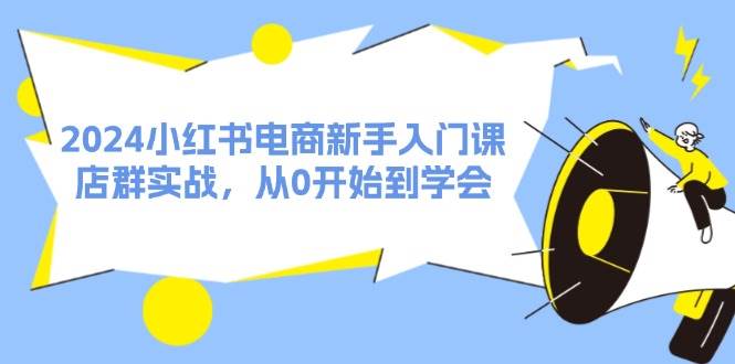 2024小红书电商新手入门课，店群实战，从0开始到学会（31节）-吾藏分享