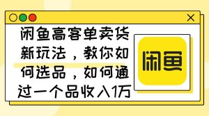 闲鱼高客单卖货新玩法，教你如何选品，如何通过一个品收入1万+-吾藏分享