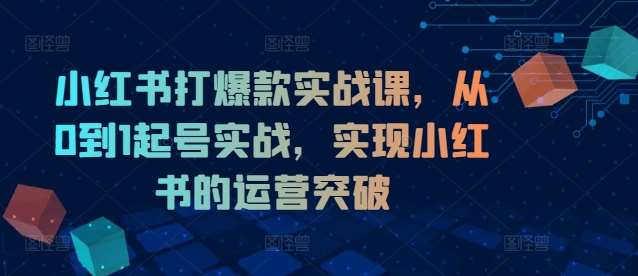 小红书打爆款实战课，从0到1起号实战，实现小红书的运营突破-吾藏分享