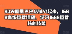 90天阿里巴巴店铺火起来，1688高级运营课程，学习1688运营核心技能-吾藏分享