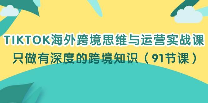 TIKTOK海外跨境思维与运营实战课，只做有深度的跨境知识（91节课）-吾藏分享