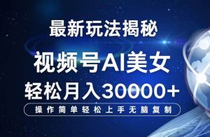 视频号最新玩法解析AI美女跳舞，轻松月入30000+-吾藏分享