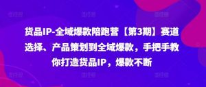 货品IP全域爆款陪跑营【第3期】赛道选择、产品策划到全域爆款，手把手教你打造货品IP，爆款不断-吾藏分享