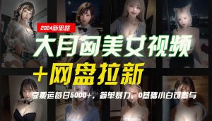 【新思路】大月匈美女视频+网盘拉新，靠搬运每日5000+，简单暴力，0基础小白可参与-吾藏分享