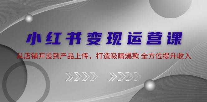 小红书变现运营课：从店铺开设到产品上传，打造吸睛爆款 全方位提升收入-吾藏分享