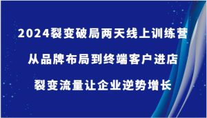 2024裂变破局两天线上训练营-从品牌布局到终端客户进店，裂变流量让企业逆势增长-吾藏分享