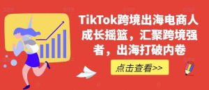 TikTok跨境出海电商人成长摇篮，汇聚跨境强者，出海打破内卷-吾藏分享