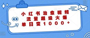 小红书治愈视频，流量超级火爆，单日变现1000+-吾藏分享