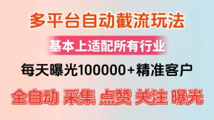 小红书抖音视频号最新截流获客系统，全自动引流精准客户【日曝光10000+…-吾藏分享