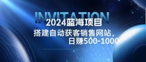 2024蓝海项目，搭建销售网站，自动获客，日赚500-1000-吾藏分享