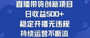 淘宝无人直播带货创新项目，日收益500，轻松实现被动收入-吾藏分享