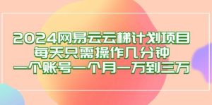 2024网易云梯计划项目，每天只需操作几分钟 一个账号一个月一万到三万-吾藏分享