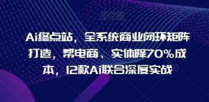 Ai终点站，全系统商业闭环矩阵打造，帮电商、实体降70%成本，12款Ai联合深度实战【0906更新】-吾藏分享