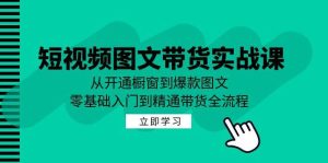 短视频图文带货实战课：从开通橱窗到爆款图文，零基础入门到精通带货-吾藏分享