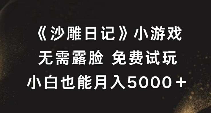 《沙雕日记》小游戏，无需露脸免费试玩，小白也能月入5000+【揭秘】-吾藏分享