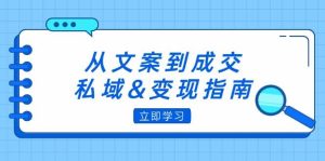 从文案到成交，私域&变现指南：朋友圈策略+文案撰写+粉丝运营实操-吾藏分享