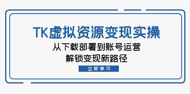 TK虚拟资料变现实操：从下载部署到账号运营，解锁变现新路径-吾藏分享