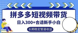 拼多多短视频带货日入300+有长期稳定被动收益，合适新手小白【揭秘】-吾藏分享