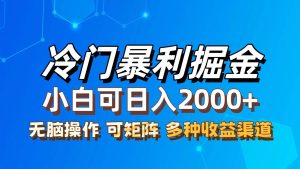 最新冷门蓝海项目，无脑搬运，小白可轻松上手，多种变现方式，一天十几…-吾藏分享