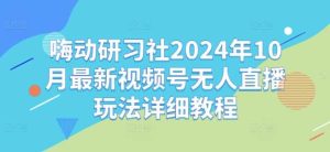 嗨动研习社2024年10月最新视频号无人直播玩法详细教程-吾藏分享