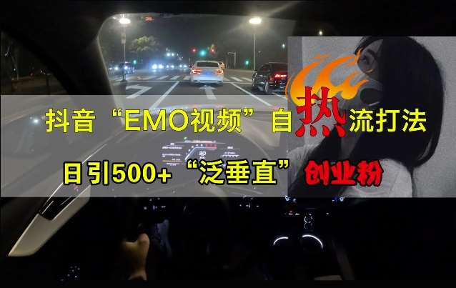 抖音EMO视频自热打法，日引500+“泛垂直”创业粉-吾藏分享