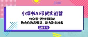 小绿书AI带货实战营：公众号+视频号联动，教会你选品带货，助力副业增收-吾藏分享