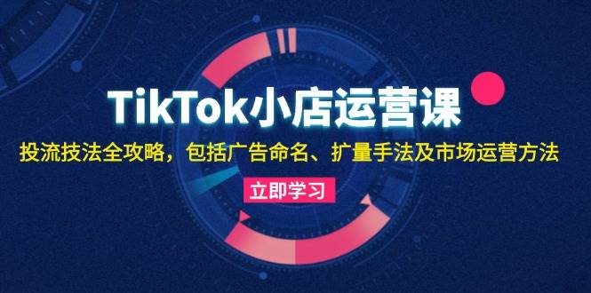 TikTok小店运营课：投流技法全攻略，包括广告命名 扩量手法及市场运营方法-吾藏分享