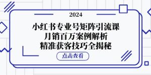 小红书专业号矩阵引流课，月销百万案例解析，精准获客技巧全揭秘-吾藏分享