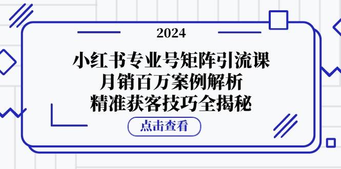 小红书专业号矩阵引流课，月销百万案例解析，精准获客技巧全揭秘-吾藏分享