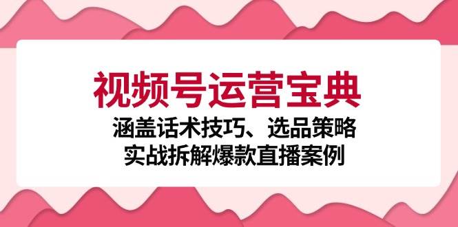 视频号运营宝典：涵盖话术技巧、选品策略、实战拆解爆款直播案例-吾藏分享