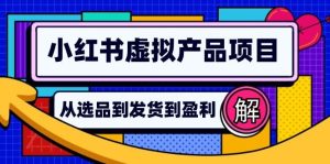 小红书虚拟产品店铺运营指南：从选品到自动发货，轻松实现日躺赚几百-吾藏分享