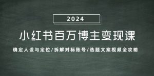 小红书百万博主变现课：确定人设与定位/拆解对标账号/选题文案视频全攻略-吾藏分享