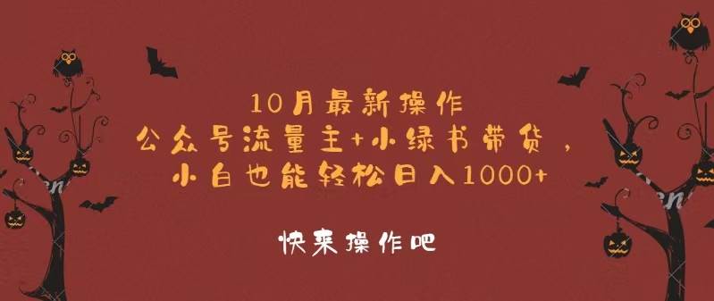 10月最新操作，公众号流量主+小绿书带货，小白轻松日入1000+-吾藏分享