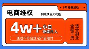 网赚项目天花板电商购物维权月收入稳定4w+独家玩法小白也能上手-吾藏分享