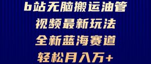 B站无脑搬运油管视频最新玩法，轻松月入过万，小白轻松上手，全新蓝海赛道-吾藏分享