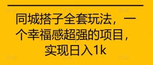 同城搭子全套玩法，一个幸福感超强的项目，实现日入1k【揭秘】-吾藏分享