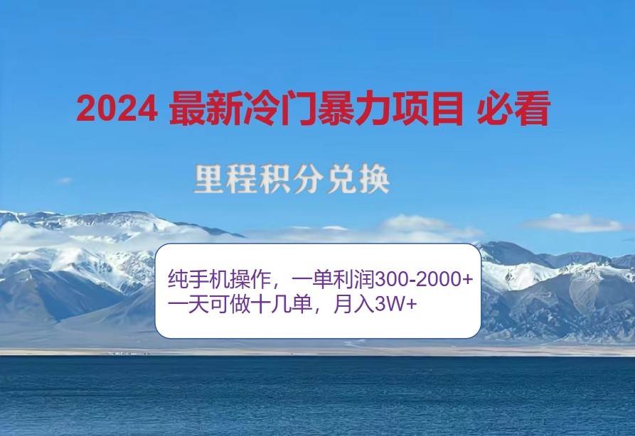 2024惊爆冷门暴利，里程积分最新玩法，高爆发期，一单300+—2000+-吾藏分享