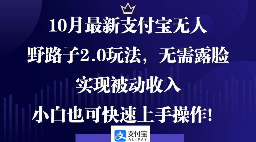 10月最新支付宝无人野路子2.0玩法，无需露脸，实现被动收入，小白也可…-吾藏分享