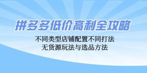 拼多多低价高利全攻略：不同类型店铺配置不同打法，无货源玩法与选品方法-吾藏分享