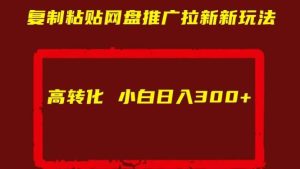 复制粘贴网盘推广拉新新玩法高转化小白日入300+【揭秘】-吾藏分享