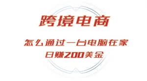 日赚200美金的跨境电商赛道，如何在家通过一台电脑把货卖到全世界！-吾藏分享